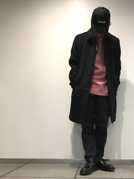 「STUDIOUS（ステュディオス）のアイテム（ステンカラーコート）」を使った、tds_abyさん（メンズ・170cm）の秋コーディネート