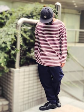 「くすみカラー」｜「アイテム（キャップ）」を使った、tds_abyさん（メンズ・170cm）の秋コーディネート