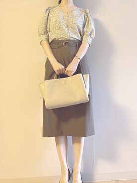 「OLコーデ」｜「アイテム（アナログ腕時計）」を使った、chihoさん（レディース・160cm）の夏コーディネート