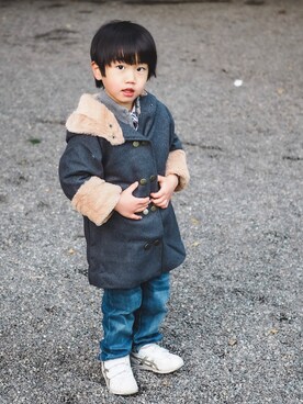 「もこもこ」｜𝚑𝚒𝚛𝚘𝚔𝚞𝚗さん（キッズ・110cm）の冬コーディネート