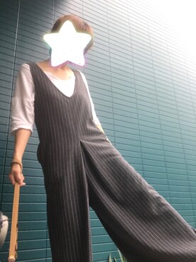 「Bou Jeloud（ブージュルード）のアイテム（オールインワン・サロペット）」を使った、MACHiCOさん（レディース・153cm）の夏コーディネート