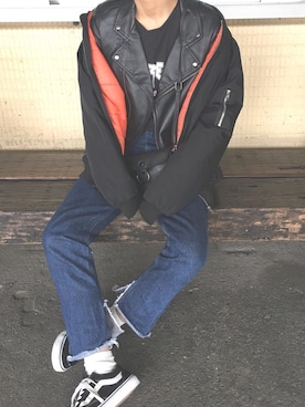 「DHOLIC（ディーホリック）のアイテム（ブルゾン）」を使った、s_a_k_iさん（レディース・164cm）の春コーディネート