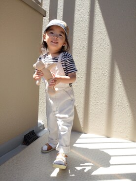 「アイテム（サロペット/オーバーオール）」を使った、MAYさん（キッズ・90cm）の夏コーディネート