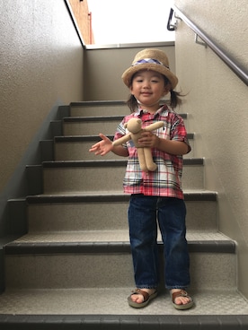 「READY MADES（レディーメイド）のアイテム」を使った、MAYさん（キッズ・90cm）の夏コーディネート