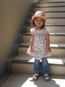 「READY MADES（レディーメイド）のアイテム」を使った、MAYさん（キッズ・90cm）の夏コーディネート