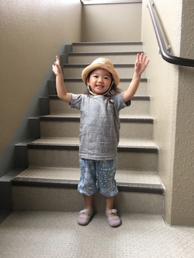 「READY MADES（レディーメイド）のアイテム」を使った、MAYさん（キッズ・90cm）の夏コーディネート