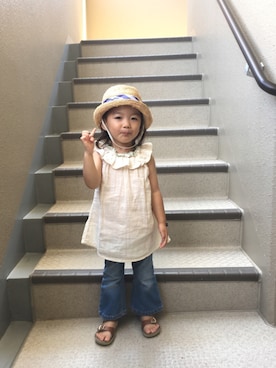 「READY MADES（レディーメイド）のアイテム」を使った、MAYさん（キッズ・90cm）の夏コーディネート