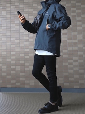 「Dr. Martens（ドクターマーチン）の［UNISEX/ユニセックス］Dr.Martens ドクターマーチン 3EYE GIBSON 1461 MONO 3ホール ギブソン シューズ（ドレスシューズ）」を使った、KOUHEIさん（メンズ・170cm）の春コーディネート