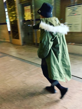 「BASIC COTTON（ベーシックコットン）のアイテム（帽子）」を使った、Ko🤗さん（メンズ・164cm）の冬コーディネート