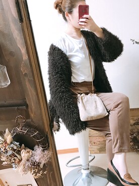 「オールバック」｜「アイテム（その他アウター）」を使った、eiさん（レディース・163cm）の秋コーディネート