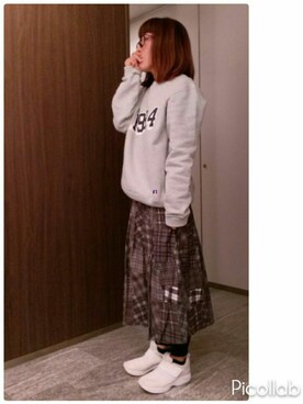 「スエット」｜「アイテム（フォーマルスーツ/小物）」を使った、めぐさん（レディース・155cm）の春コーディネート