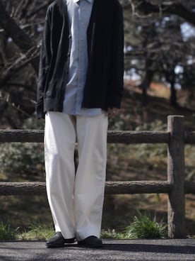 「UNIQLO（ユニクロ）のアイテム（カーディガン/ボレロ、グレー系）」を使った、saItoさん（メンズ・180cm）の春コーディネート
