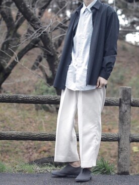 「AURALEE（オーラリー）のWOOL FULLING FLANNEL CLOTH SHIRTS（シャツ/ブラウス、グレー系）」を使った、saItoさん（メンズ・180cm）の春コーディネート