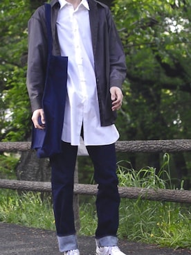 「soe（ソーイ）のアイテム（シャツ/ブラウス）」を使った、saItoさん（メンズ・180cm）の春コーディネート