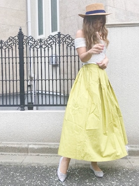 「CECIL McBEE（セシルマクビー）のアイテム（帽子）」を使った、atsukoさん（レディース・157cm）の春コーディネート