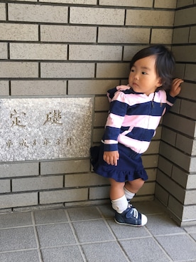 「アイテム（スカート）」を使った、Louis.Airuさん（キッズ・80cm）の秋コーディネート