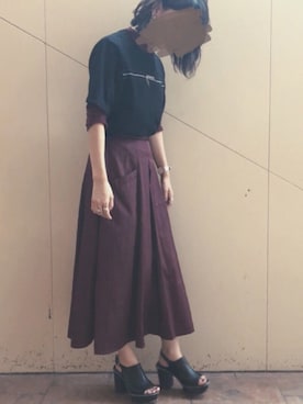 「skirt」｜「アイテム（サンダル）」を使った、aちゃんさん（レディース・165cm）の秋コーディネート