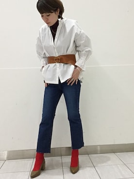 「LUC DNM （ラックデニム）のアイテム」を使った、JOURNAL STANDARD relume　EXPOCITY店さん（レディース・163cm）の冬コーディネート