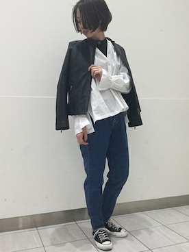 「LUC DNM （ラックデニム）のアイテム」を使った、JOURNAL STANDARD relume　EXPOCITY店さん（レディース・162cm）の冬コーディネート