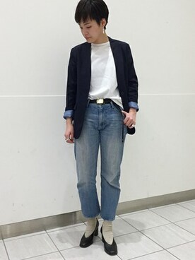 「JOURNAL STANDARD relume（ジャーナルスタンダード　レリューム）のアイテム（ノーカラージャケット）」を使った、JOURNAL STANDARD relume　EXPOCITY店さん（レディース・156cm）の冬コーディネート