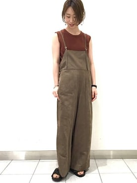 「relume」｜「アイテム（サロペット/オーバーオール）」を使った、JOURNAL STANDARD relume　EXPOCITY店さん（レディース・162cm）の夏コーディネート