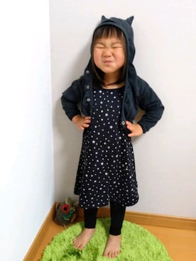 「ヒスミニ」｜「アイテム（ジャケット/アウター）」を使った、MikAnさん（キッズ・90cm）の春コーディネート