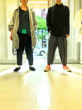 「Hender Scheme（エンダースキーマ）のアイテム（スリッポン）」を使った、こっささん（メンズ・173cm）の春コーディネート