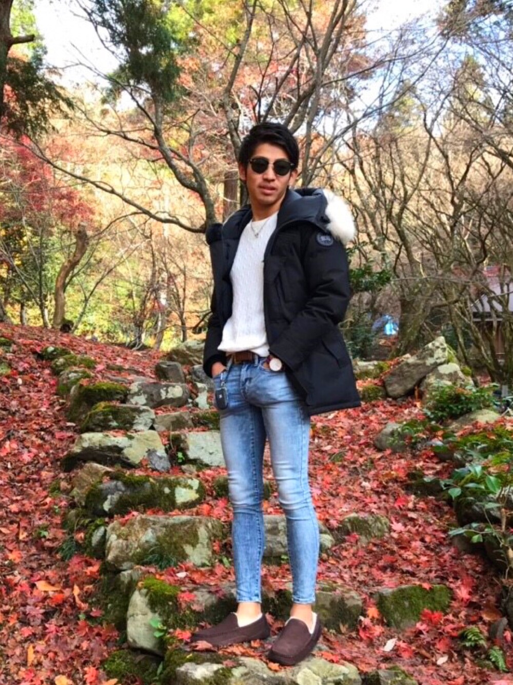 「滋賀、カナダグーす、UGG」｜「CANADA GOOSEのアイテム（ダウンジャケット/コート、ブラック系）」を使った、Hiromuさん（メンズ・168cm）の冬コーディネートの1枚目の写真