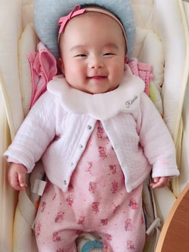 「PETIT BATEAU（プチバトー）のアイテム（サロペット/オーバーオール）」を使った、muu_さん（レディース・60cm）の春コーディネート