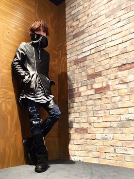 「NO ID.（ノーアイディ）のアイテム（ブルゾン）」を使った、kazu.rock.001さん（メンズ・172cm）の冬コーディネート