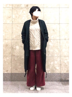 「H&M（エイチ・アンド・エム）のアイテム（MA-1）」を使った、yskさん（レディース・170cm）の冬コーディネート