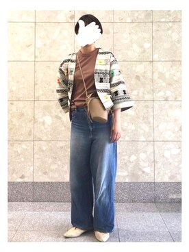 「エスニック」｜「アイテム（ノーカラージャケット）」を使った、yskさん（レディース・170cm）の春コーディネート