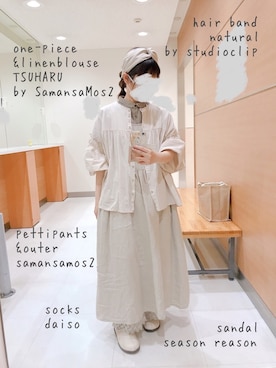 「TSUHARU by Samansa Mos2（ツハルバイサマンサモスモス）のアイテム（ワンピース/ドレス）」を使った、haru061623さん（レディース・154cm）の夏コーディネート
