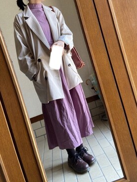 ワンピースを使った 紫 のレディース人気ファッションコーディネート Wear