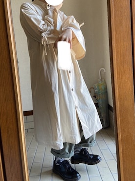 「classicalelf（クラシカルエルフ）のアイテム（ノーカラーコート）」を使った、aripon.さん（レディース・165cm）の春コーディネート