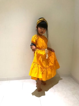 「allolun.（オールオルン）のアイテム（ワンピース/ドレス）」を使った、みぃくさん（キッズ・100cm）の夏コーディネート