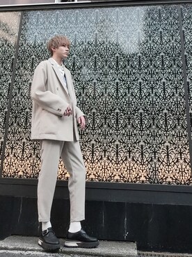 「JOINT WORKS（ジョイントワークス）のアイテム（テーラードジャケット）」を使った、bassaさん（メンズ・175cm）の春コーディネート
