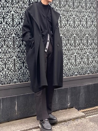 Dulcamara フラノダブルロングコート0 ブラック Dulcamara（ドゥルカマラ）の「フラノダブルロングコート（その他