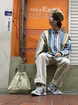 「BARRYのアイテム」を使った、raiki🧸さん（メンズ・173cm）の春コーディネート