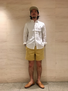 「CHAMULA（チャムラ）のアイテム（スリッポン）」を使った、satoさん（メンズ・175cm）の春コーディネート