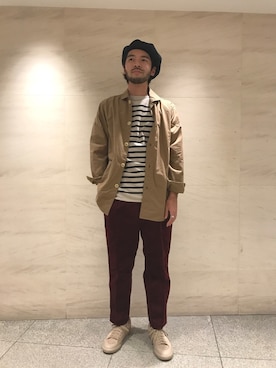 「orcival」｜「アイテム（ハンチング/ベレー帽）」を使った、satoさん（メンズ・175cm）の秋コーディネート