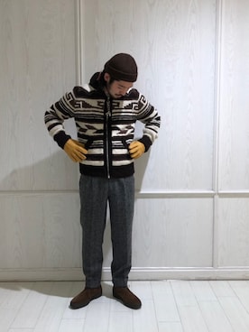 「Andersen-Andersen（アンデルセンアンデルセン）のアイテム」を使った、satoさん（メンズ・175cm）の冬コーディネート
