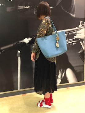 「アイテム（トートバッグ）」を使った、RiNc長町さん（レディース・160cm・10代）の春コーディネート