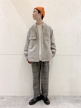 「ニコアンド」｜「アイテム（ニットキャップ/ビーニー）」を使った、中村/niko and ... mozoさん（メンズ・170cm）の冬コーディネート