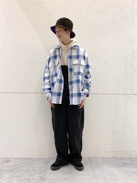 「ニコアンド」｜「アイテム（オールインワン・サロペット）」を使った、中村/niko and ... mozoさん（メンズ・170cm）の冬コーディネート