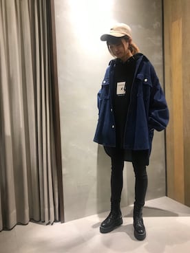 「RAGEBLUE（レイジブルー）のアイテム（キャップ）」を使った、西さん（レディース・153cm）の秋コーディネート