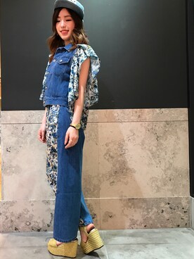 「DIESEL（ディーゼル）のアイテム（Pants、その他）」を使った、NAOさん（レディース・154cm）の春コーディネート