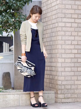 「laboratory work（ラボラトリーワーク）のアイテム（サロペット/オーバーオール）」を使った、ｍｉｙｕさん（レディース・161cm）の冬コーディネート