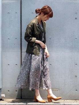 「laboratory work（ラボラトリーワーク）のチャンキーヒールパンプス（パンプス）」を使った、ｍｉｙｕさん（レディース・161cm）の夏コーディネート
