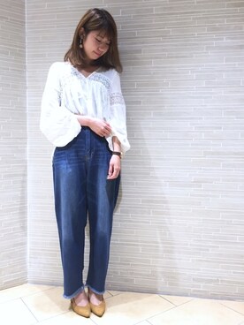 「laboratory work（ラボラトリーワーク）のチャンキーヒールパンプス（パンプス）」を使った、ｍｉｙｕさん（レディース・161cm）の夏コーディネート